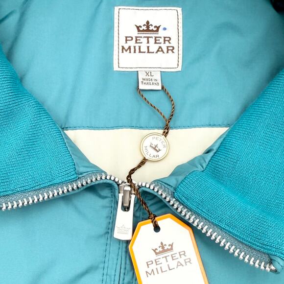 Peter Millar Full Zip Windbreaker Jacket XL Teal Blue Lightweight NEW - Picture 5 of 14